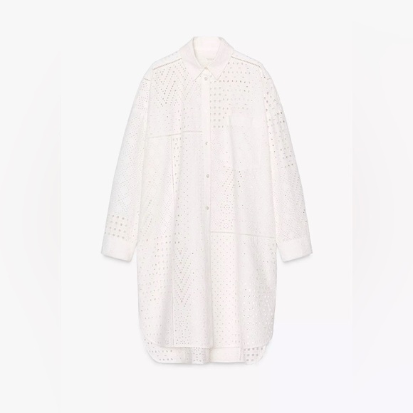 ZW collection zara embroidered eyelet dress - Picture 5 of 8